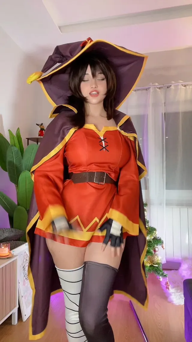 Megumin's first fuck machine experience cosplay from Konosuba by Hidori Rose